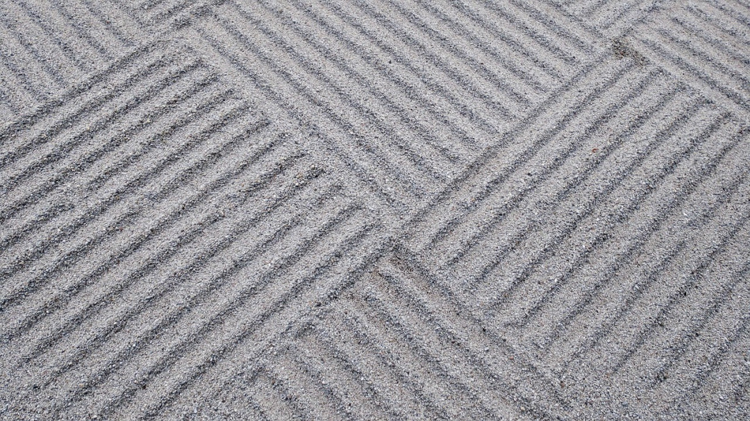 zen garden raked sand